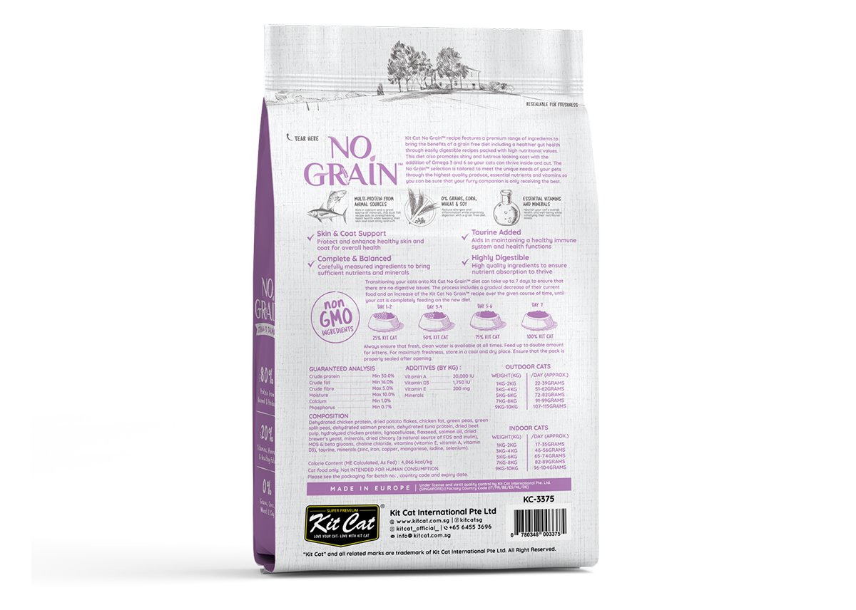 At¨²n y Salm¨®n No Grain - Pienso para gatos 1KG - Soporte Piel y Pelaje