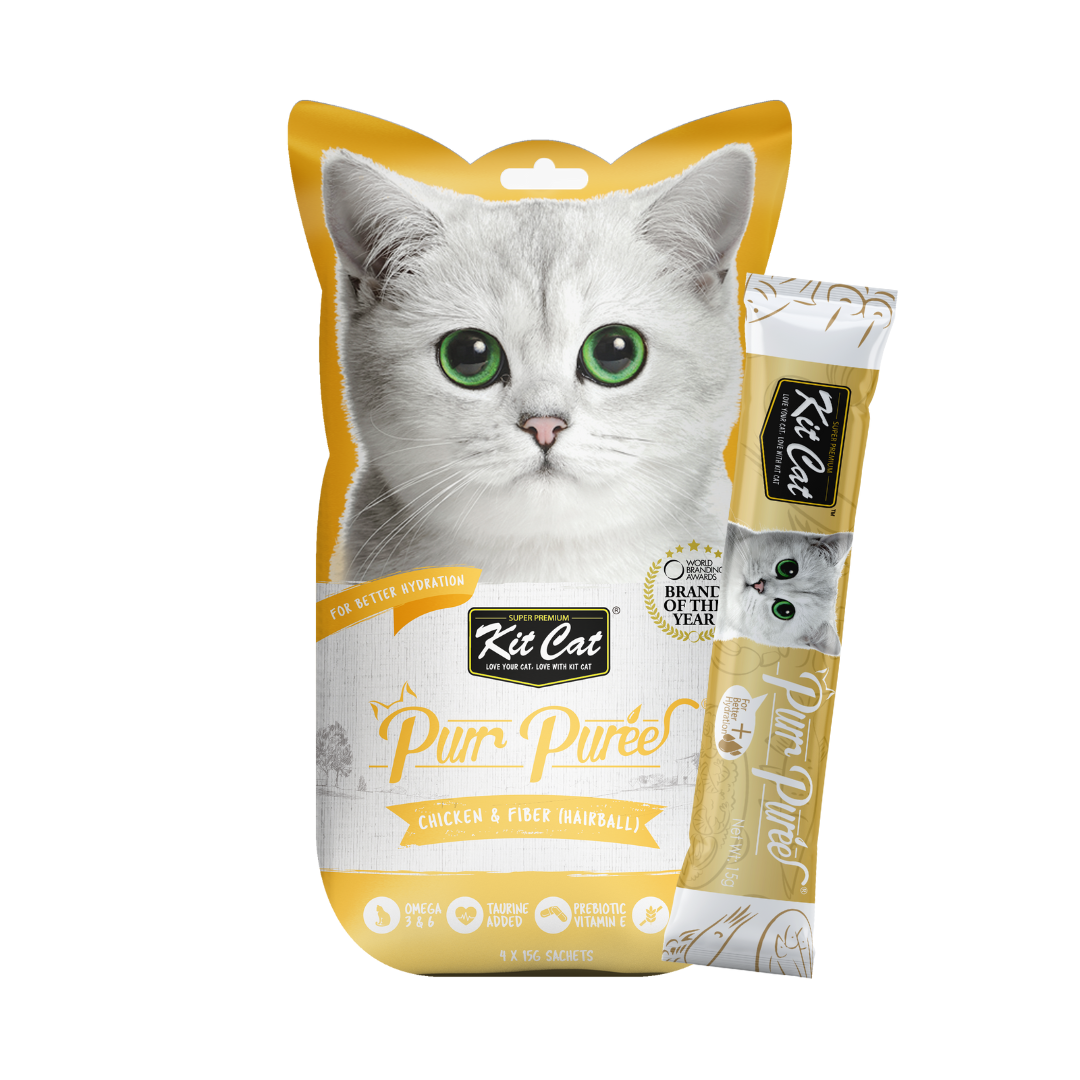 PurrPuree - Pollo y Fibra (Hairball Control) 60g (4x15g) Imagen principal del producto